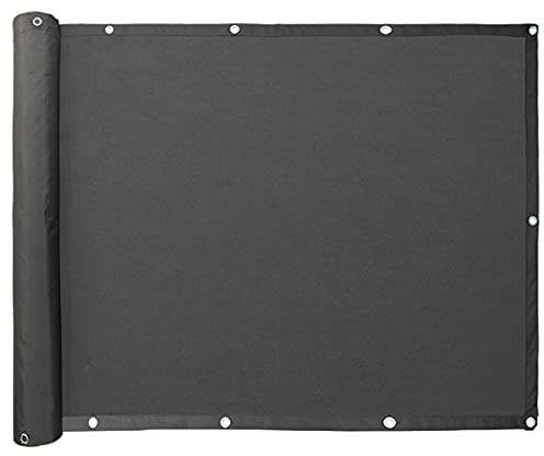 LOVE STORY Balcony Privacy Screen 90x600cm - Waterproof Balcony Railing Cover(PES),Dividing and Protective Screens for Balconies,UV Protection for Apartment Railings,Outdoor Garden,Charcoal