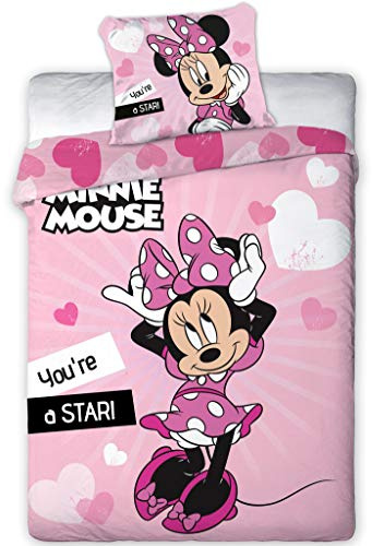 AYMAX S.P.R.L. Disney Mimmi Star sängkläder - påslakan 140 x 200 cm + örngott 63 x 63 cm