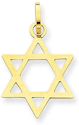 PRINS JEWELS Ciondolo a forma di stella di David 585 da 14 carati, in oro giallo lucido