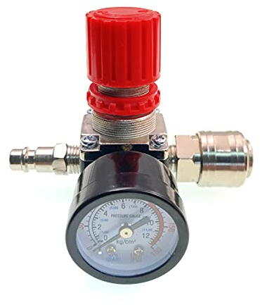JZK 1/4 Regulador de presión de compresor de aire, regulador de presión neumático 1/4, válvula de control de presión con conexión de 140 psi 12 bar