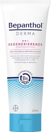 Bepanthol DERMA Regenerierende Körperlotion| Körperpflege für empfindliche und sehr trockene Haut, dermatologisch getestete Feuchtigkeitscreme mit Dexpanthenol | 200ml Tube