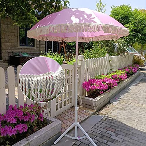 Rosa Quaste Sonnenschirm Für Den Außenbereich,160CM,Sonnenschirm Für Den Außenbereich,Balkonschirm,UV-Schutz,Wasserdichter Sonnenschirm,Terrasse, Klappschirm (Ohne Sockel)