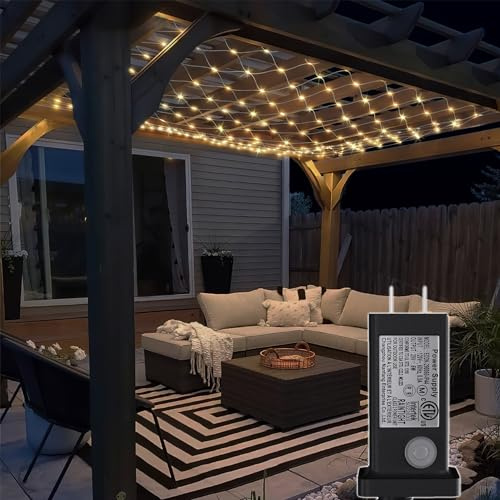 Eueasy Net Lights Outdoor, 270 LED Gazebo Lights, 10×10 FT Connectable Chandelier with 8 Lighting Modes, LED Net Lighting for Bushes, Garden, Backyard, Holiday, Christmas