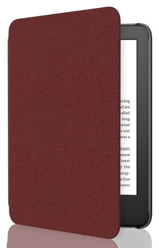 MoKo Hülle für 6 Amazon Kindle 11. Generation 2024/2022, Wein Rot | Leichte Schutzhülle, Auto Schlaf/Wach, Smart Cover für Kindle 2024/2022 11. Generation e-Reader