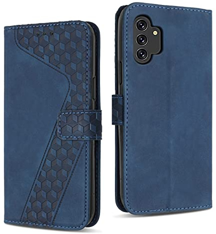 YIRRANZD Mobiltelefonskal för Samsung Galaxy A04s/A13 5G, fodral, PU-läder, vikbart fodral med kortfack, stativ, flipfodral, skyddande fodral, för Samsung A04s/A13 5G (blå)