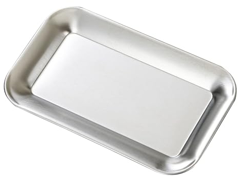 Bandeja Para Aperitivos, Bandeja Para Servir Alimentos De Acero Inoxidable, Bandeja Plateada Rectangular Con Espejo, Platos Decorativos Para Servir Para Fiesta, Pastel De Frutas(M)