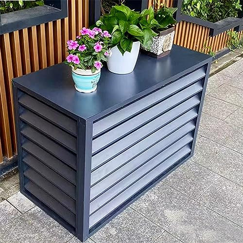 TAHALI Écran de clôture de climatiseur, couvertures d'unité de climatisation extérieure, Cacher la climatisation, étagère de Rangement pour présentoir de Plante extérieure,Grey-100 * 70 * 50cm