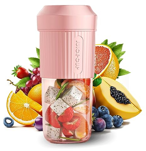 Slenderblender Pro Portable Mini Blender, Pink - 4 Stainless Blades, Rechargeable Personal Blender Cup for Shakes, Smoothies, Gym, Travel & Sports
