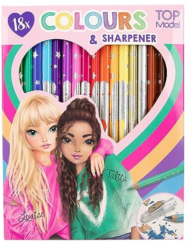 Depesche 12215 TOPModel - Buntstifte Set 18er, mit Anspitzer, zum malen und für die Schule