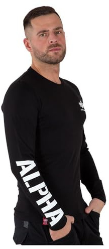 Alpha Industries Camiseta de Manga Larga Basic T para Hombre Vintage Grey