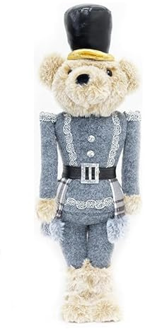 INTRECCI Schiaccianoci di Natale, Altezza 55 cm, Addobbo Natalizio, Elegante, Perfetto per Decorare L'Albero e la Casa, Simbolo di Buon Augurio, Regalo Originale. Fantasia: Orso Grigio