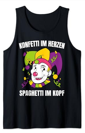 Konfetti Im Herzen Spaghetti Im Kopf Karneval Fasching Clown Tank Top