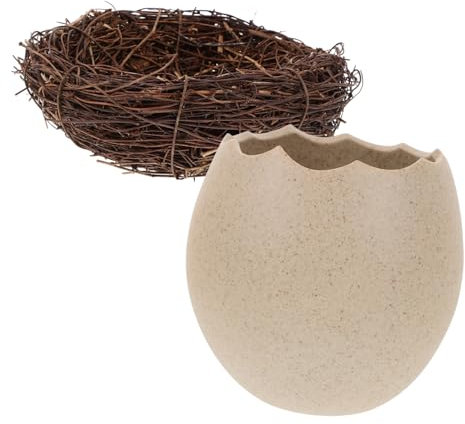Ciieeo 1satz Eierförmige Dessertschale Aus Keramik Kreative Nudel Und Lebensmittelaufbewahrung Mit Nest-design Für Tischdekoration Und Feiern Handgefertigt Mittlerer
