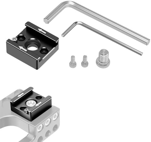 Cerioll Adaptateur Montage de Sabot Froid, Compatible avec Caméra Cage Microphone Moniteur de Lumière LED, Cold Shoe Mount (1 Pack)