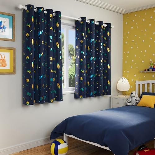 Enhanced Living Infinity Kids Blackout Curtains Blue 66x54 (168x137cm)