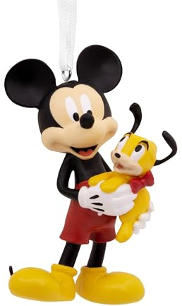 Hallmark Disney Mickey Mouse & Pluto Hanging Ornament, Christmas Decoration