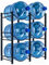 6-Tray Water Jug Rack, Storage 5 Gallon Water Cooler Bottle Holder Stand, 3-Tiers with 2-rows Heavy Duty Carbon Steel 5 Gal Water Bottle Organizer for Home, Office, Kitchen, Warehouse, Black