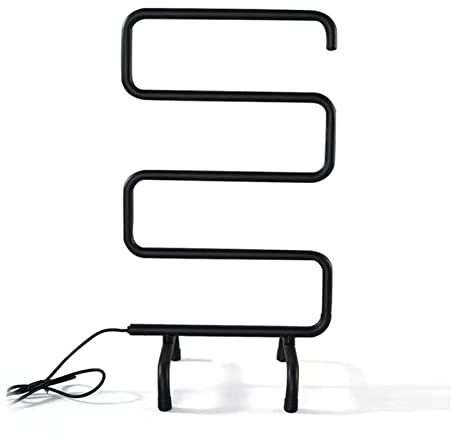 MOKLYF Scaldasalviette a Pavimento, scaldasalviette Elettrico Piegato, scaldasalviette Indipendente, scaldasalviette Portatile per la casa, scaldasalviette in Acciaio Inox, s(Nero