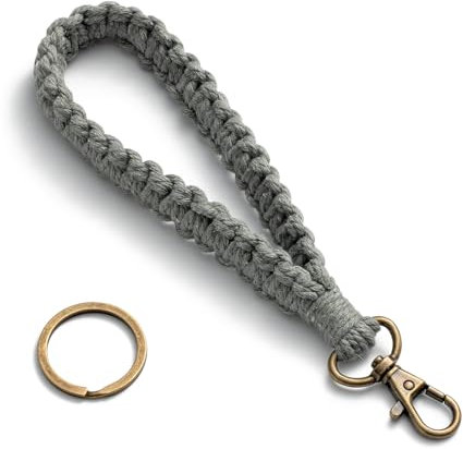 MORSUNBELA Schlüsselband, Schlüsselbänder Kurz Schlüsselband Schlüsselanhänger Damen, Lanyard Schlüsselkette für Arbeitsausweise Türschlüssel (Grau)