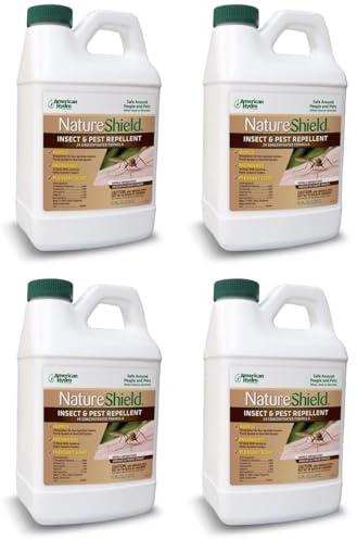 American Hydro Systems NatureShield Insect and Pest Repellent, Outdoor Bug Repellent for Patio and Lawn, Use with Irrigation Feeder System, Pump or Hose End Sprayer, 64 Fl Oz, 4 Pack