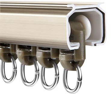 Ceiling Curtain Rail with Integrated Soundproofing Strips Room Divider Curtain Rod for Pavilion/Office/Balcony Sturdy Curtain Rail with Damping Rollers (70)