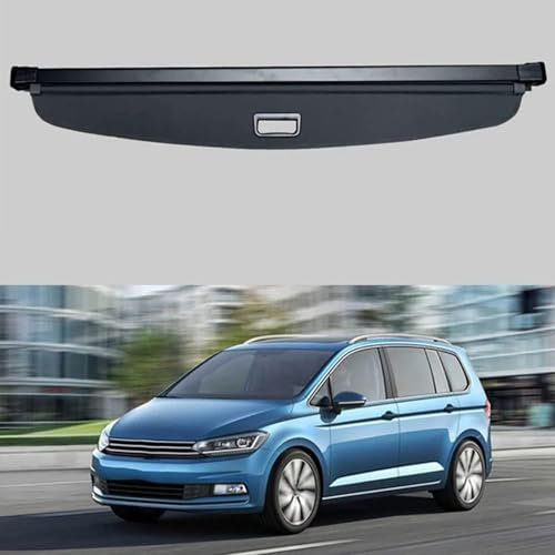 NIUSENN Auto Kofferraumvorhang für VW TOURAN 2016 2017 2018 2019 2020 2021 2022 Einziehbarer Laderaumabdeckung Kofferraum Schutz Abdeckung Boot Load Shielding Security Panel