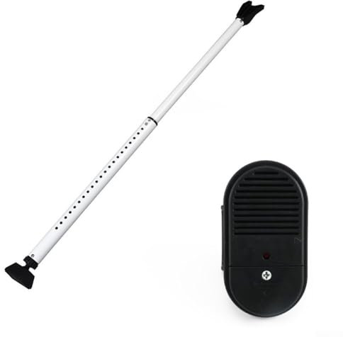 Barra di sicurezza per porta, con meccanismo regolabile a due sezioni, con allarme esterno, da viaggio, 74-114 cm, per casa