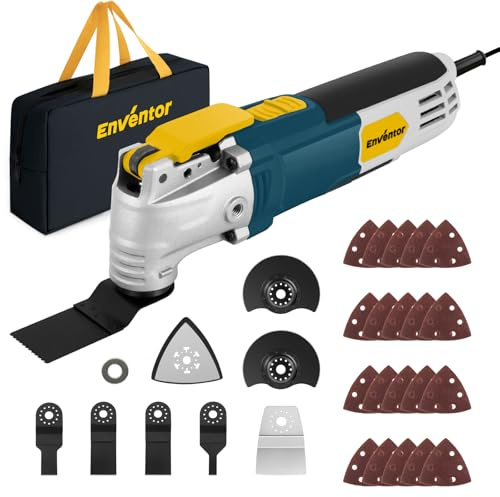 Enventor 300W Multiherramienta Oscilante, 6 Velocidades, 28 Accesorios