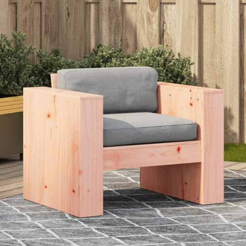 HaoChrymec Gartensessel aus Massivholz Douglasie, Outdoor Stuhl, Robustes Design, Balkon Stuhl, Gartenmöbel, Terrasse, 79 x 60 x 62 cm