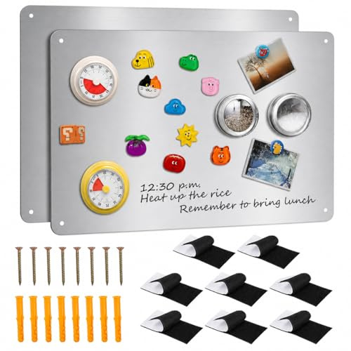 2 Stück Magnettafel Magnetboard, 43x30cm Magnettafel Magnetwand, Magnetisch Tafel für Feiertage, Magnetische Metalltafel, Magnetwand Kreidetafel für Wohnung Büro und Küche