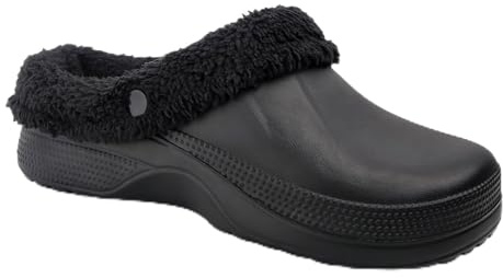 CHILLIFE Zoccoli invernali da uomo – Lavoro, cucina e giardino – EVA con fodera calda, leggeri, realizzati in Portogallo, Nero , 44 EU