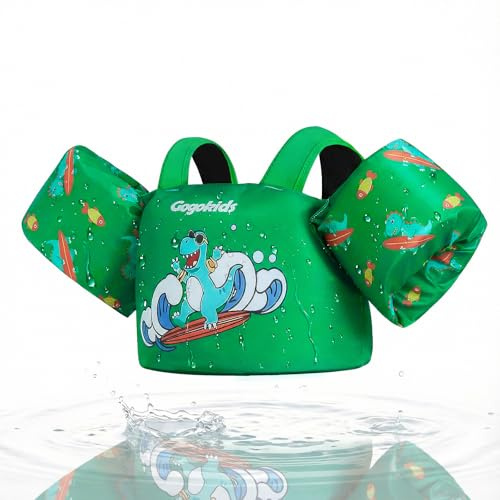 Gogokids simvinge simväst för spädbarn – bekvämt simhjälpmedel med armband för barn från 1–6 år, 11–30 kg, simträningsjacka med säkerhetsspänne och ärmar