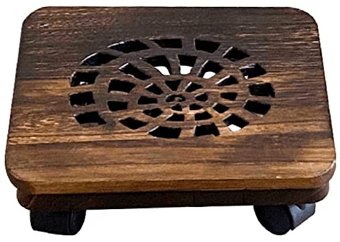 Soporte móvil para plantas con ruedas de 33 cm de diámetro, carrito de metal rodante para plantas de interior/exterior con 4 ruedas, soporte para flores de jardín