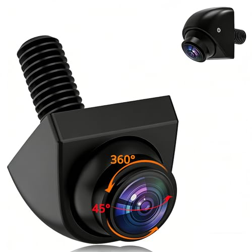 Bzuyrt AHD 1080P Universal Backup Camera - 360° Rotatable Lens & Parking Sensor,IP69K Waterproof with Night Vision & 170° Wide View Parking Camera for Front Rear Side Blind Spot of Trucks, Cars, SUVs