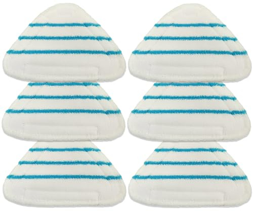 NINESPRING 6 Stück Ersatztücher Dampfreiniger Bodentücher Dampfbesen Pad,Dampfbesen Ersatzpads mit Dreieckigem Ersatzbezug Dampfbesen Steam Mop Pads Ersatztücher langlebig für Dampfreiniger Zubehör