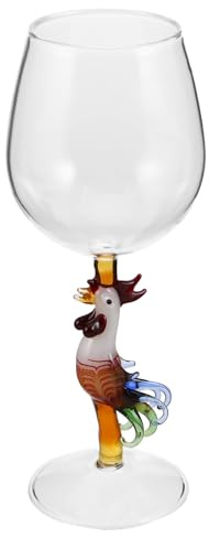 UTHCLO Copas de Vino Cristal Diseño de Ave Decorativo para Fiesta y Mesa, Capacidad 280 Ml, Cristal Transparente, Diámetro 8 Cm, Altura 20.5 Cm, Cristalería Vintage para Eventos