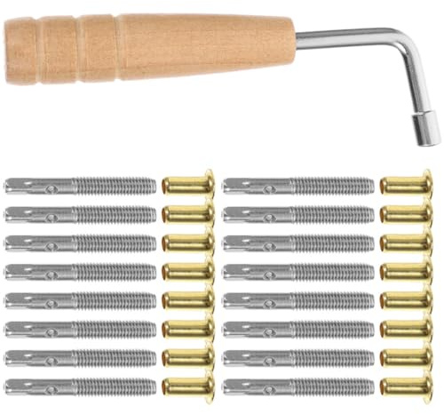 ULTECHNOVO Lyra Harfe Stimmschlüssel Satz mit L förmigem Gabelschlüssel und Metallstiften Holz und Metall Material Geeignet für Lyra Harfen Spieler und Wartung