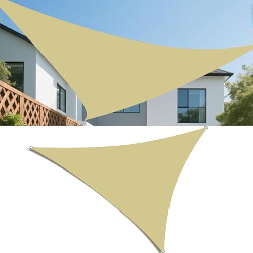 Tenda a Vela Parasole 6x6x8M Vela Ombreggiante Triangolare Impermeabile Tenda a Vela Giardino Protezione UV Tende da Sole con Anello D e Corda per Esterno Giardino Sabbia
