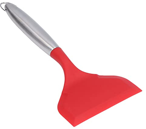 Cryfokt Spatola per Frittura a Bocca Larga Durevole, Pala in Gel di Silice Resistente Al Calore per Cuochi Domestici 4,6 X 10,4 Pollici (Rosso(304#))