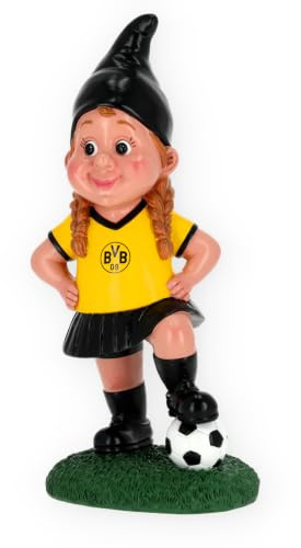 Dortmund BVB Gartenzwergin | Witzige Gartenzwergin im gelben BVB-Trikot