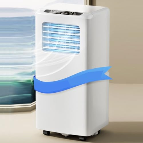 Condizionatore d'Aria Portatile, unità Intelligente da 48 Db con Telecomando, deumidificatore e Ventilatore, Timer 24 Ore, Kit per Finestra, Non necessita di Installazione a Parete per camer