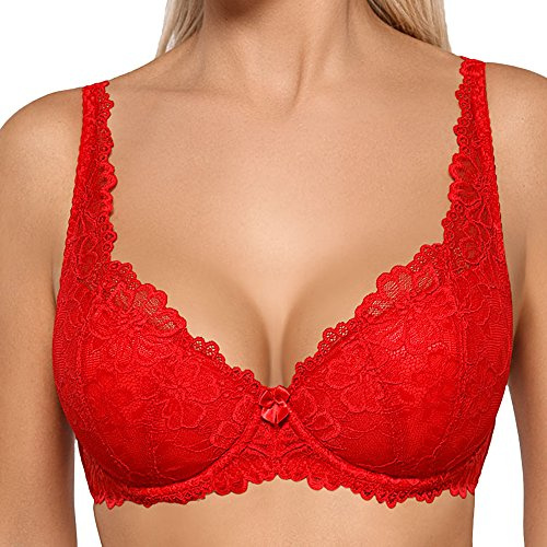Mat 053/22 Carmela Elegant Soutien-Gorge Rembourré – Fabriqué en UE, Rouge,80I