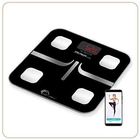 LITTLE BALANCE 8353 4 Classic impédancemètre connecté, Verre trempé, 180 kilograms, Noir