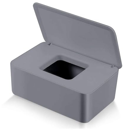 Caja para Toallitas Húmedas, Dispensador de toallitas de pañal Caja, Caja de Servilletas, Bebé Caso Titular Caja, Pañales de Bebé Mojado Tejido Caja (Gris)