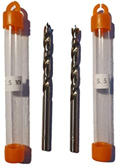 jjw-germany 2 St. HSS-G Präzisions Holzbohrer Spiralbohrer (D= 5,5 mm) mit Zentriersspitze