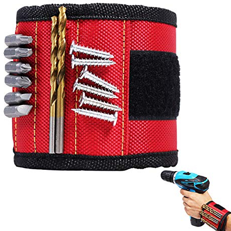 Magnetische Armband mit 3 starken Magneten, Best Man Geschenke für Männer, Geschenke für Vati, DIY Handyman - Magnetische Armband für Schrauben, Nägel, mit dem Bohrmeißel und kleine Werkzeuge