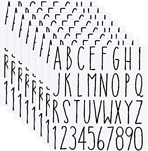8 Blatt Vinyl Nummern Abziehbilder Selbstklebende Vinyl Buchstaben Nummern Kit Alphabet Aufkleber Briefkasten Nummern Aufkleber Modern Abnehmbar für Adresse Nummer (3 Zoll, Schwarz)