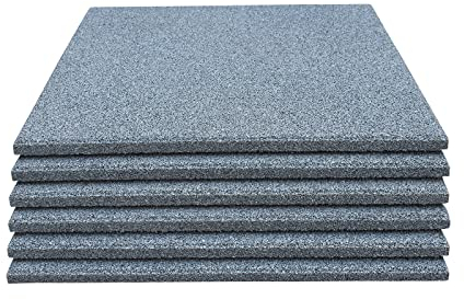 6 x Grau 50x50x2,5cm Fallschutzmatten Gummiplatten Gummimatten Yoga Training Turnmatte Indoor Outdoor Fitness