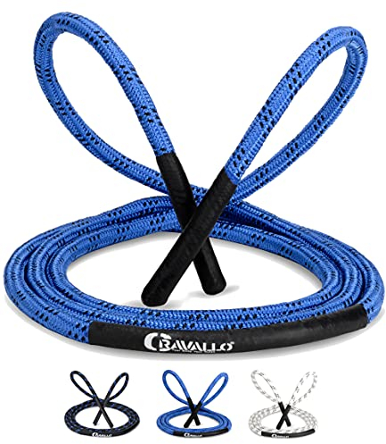 Cravallo® Springseil I 3 Meter Fatburner Speed Jumping Rope I Erwachsenen Profi Skipping Seil I Ideal zum Boxen, Ausdauer Sport, MMA, HIIT in Schwarz, Blau und Weiß (2.80 m, Blau)