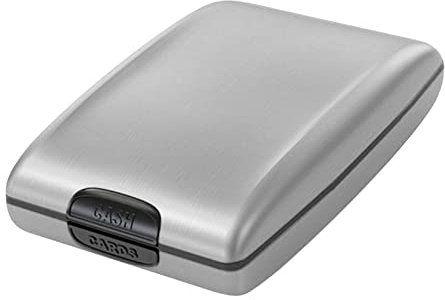 Kreditkartenetui aus Aluminium,Blockiert RFID und NFC Ultraleichtes Aluminiumgehäuse Kartenetui Kartenhülle Karten Portemonnaie Etuis für Kreditkarten Personalausweis, für Damen und Herren (Silber)